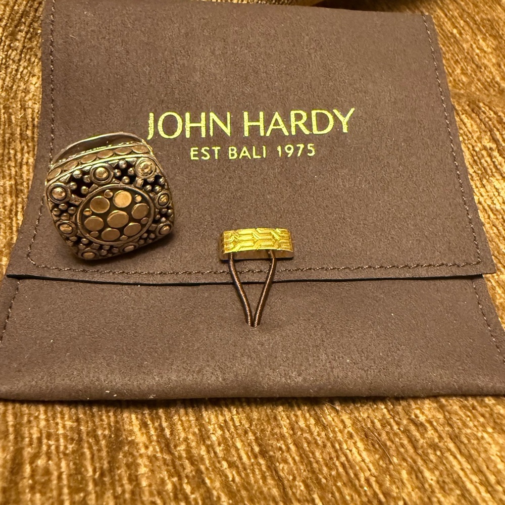 John Hardy Silver and Gold Women's Ring Set